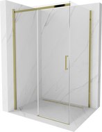 Mexen Omega extendable shower cubicle 100 x 70 cm, Transparent, Gold - 825-100-070-50-00