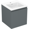 Mexen Rivel 45 cm bathroom cabinet with Otis sink, 1 drawer, grooved, matte graphite/white matte - 91A20-04547-1-BF66-W18M01