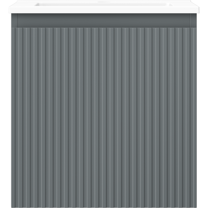 Mexen Rivel bathroom cabinet 45 cm with Otis sink, 1 drawer, grooved, graphite matte/white matte - 91A20-04547-1-BF66-W18M01