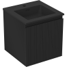 Mexen Rivel bathroom cabinet 45 cm with Otis sink, 1 drawer, fluted, black matte - 91A20-04547-1-BF71-W18M71