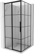 Mexen Rox Sliding Shower Enclosure Left 120 x 120 cm, Black Grid, Black - 8C2-120-120-70-77-L