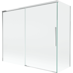 Mexen Rox 2-panel sliding bath screen 180 + 80 x 150 cm, transparent, chrome - 8C9-180-080-01-00