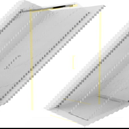 Mexen Omega extendable shower cubicle 100 x 100 cm, Transparent, Gold - 825-100-100-50-00