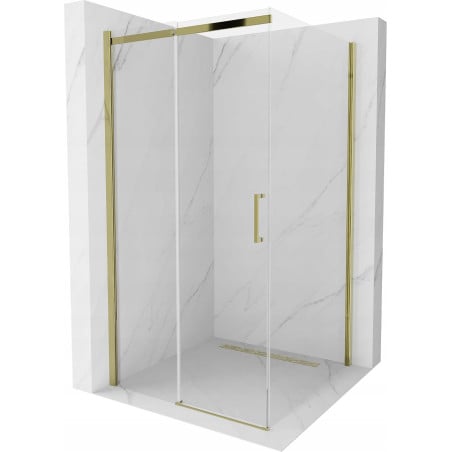 Mexen Omega sliding shower cabin 100 x 100 cm, transparent, gold - 825-100-100-50-00