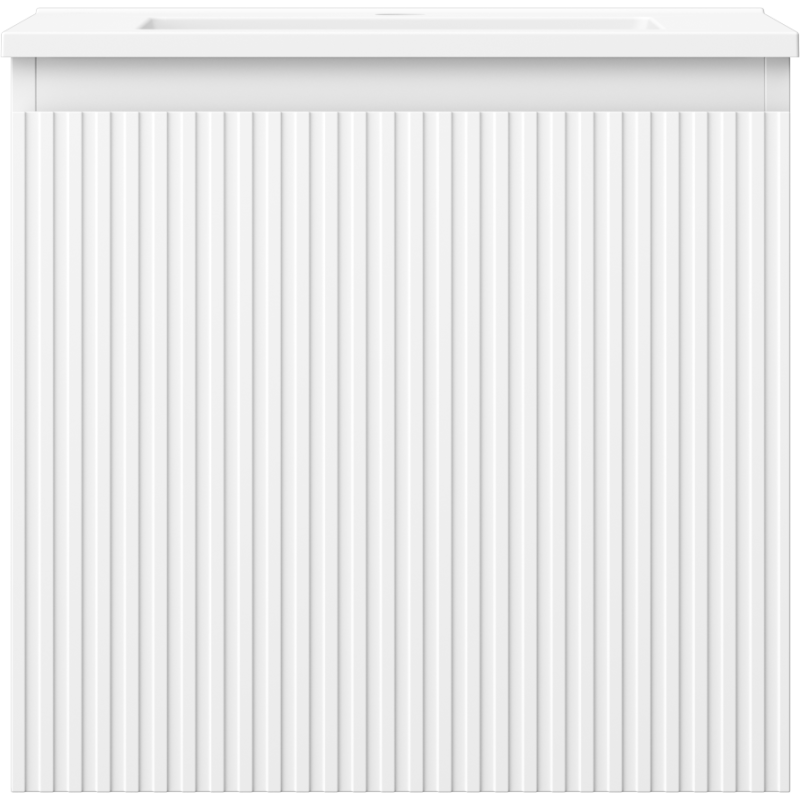 Mexen Rivel bathroom cabinet 50 cm with Otis sink, 1 drawer, fluted, white matte - 91A20-05047-1-BF01-W18M01