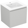 Mexen Rivel bathroom cabinet 50 cm with Otis sink, 1 drawer, grooved, matte gray/white matte - 91A20-05047-1-BF62-W18M01