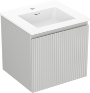 Mexen Rivel bathroom cabinet 50 cm with Otis sink, 1 drawer, grooved, grey matt/white matt - 91A20-05047-1-BF62-W18M01