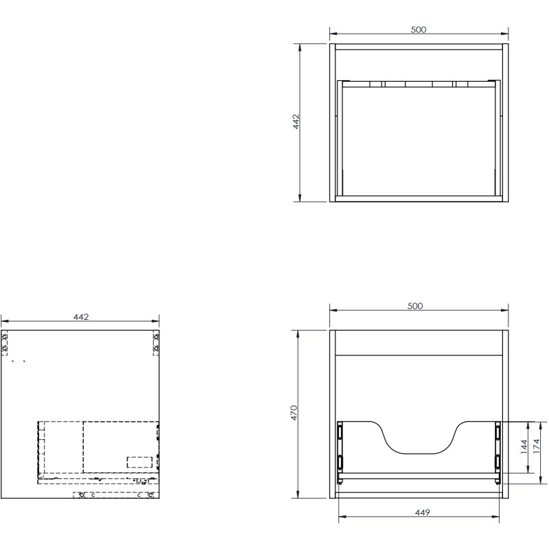 Mexen Rivel bathroom cabinet 50 cm with Otis sink, 1 drawer, grooved, grey matt/white matt - 91A20-05047-1-BF62-W18M01