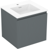 Mexen Rivel 50 cm Bathroom Cabinet with Otis Sink, 1 Drawer, Grooved, Matt Graphite/White - 91A20-05047-1-BF66-W18M01