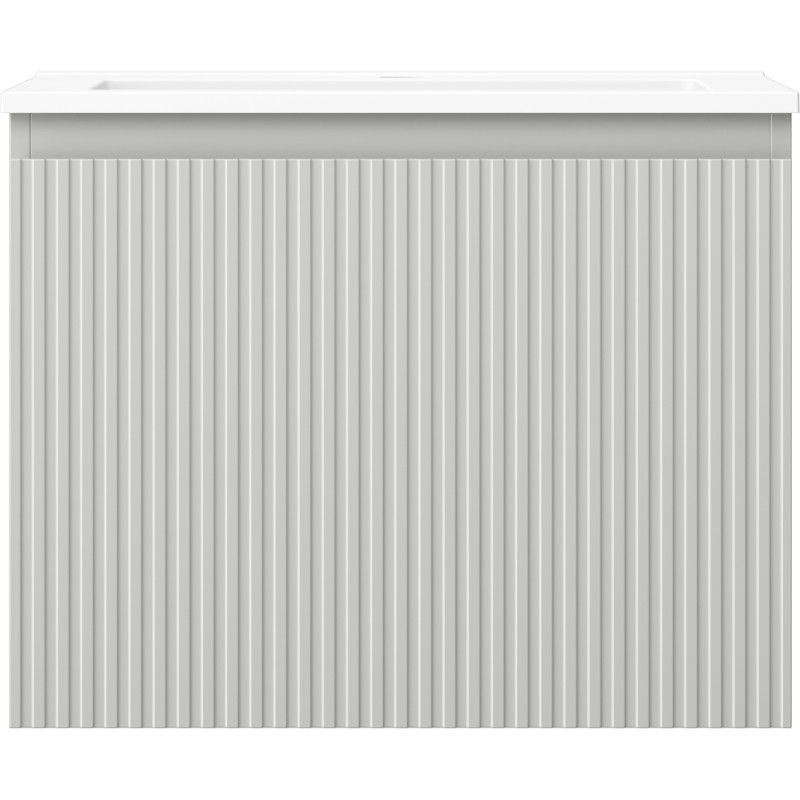Mexen Rivel 60 cm Bathroom Cabinet with Otis Sink, 1 Drawer, Grooved, Matte Gray/Matte White - 91A20-06047-1-BF62-W18M01