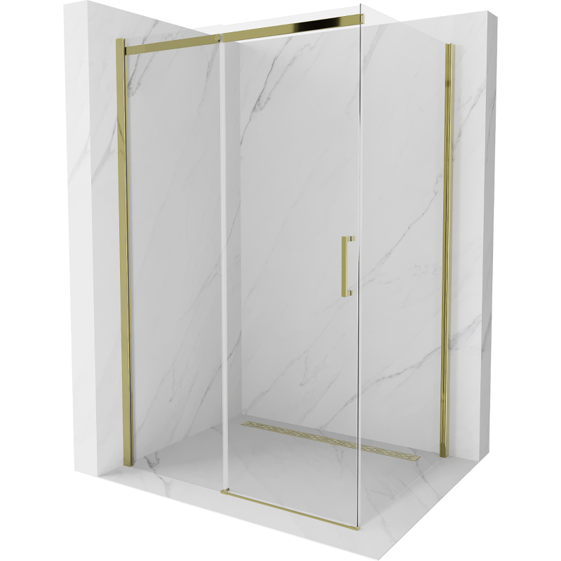 Mexen Omega sliding shower cabin 120 x 100 cm, transparent, gold - 825-120-100-50-00