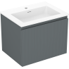Mexen Rivel bathroom cabinet 60 cm with Otis sink, 1 drawer, grooved, graphite matt/white matt - 91A20-06047-1-BF66-W18M01