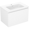 Mexen Rivel 70 cm bathroom cabinet with Otis sink, 1 drawer, fluted, white matte - 91A20-07047-1-BF01-W18M01