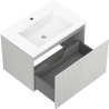 Mexen Rivel 70 cm Bathroom Cabinet with Basin Otis, 1 Drawer, Grooved, Matte Gray/Matte White - 91A20-07047-1-BF62-W18M01