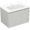 Mexen Rivel 70 cm Bathroom Cabinet with Basin Otis, 1 Drawer, Grooved, Matte Gray/Matte White - 91A20-07047-1-BF62-W18M01
