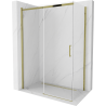 Mexen Omega extendable shower cubicle 140 x 70 cm, Transparent, Gold - 825-140-070-50-00
