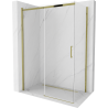 Mexen Omega sliding shower enclosure 140 x 70 cm, transparent, gold - 825-140-070-50-00