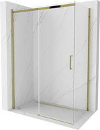 Mexen Omega extendable shower cubicle 140 x 80 cm, Transparent, Gold - 825-140-080-50-00