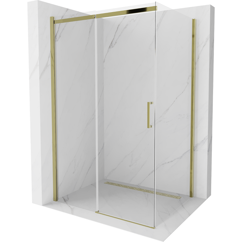 Mexen Omega sliding shower cabin 140 x 90 cm, transparent, gold - 825-140-090-50-00