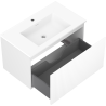 Mexen Rivel 80 cm Bathroom Cabinet with Otis Sink, 1 Drawer, Fluted, White Matte - 91A20-08047-1-BF01-W18M01