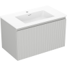 Mexen Rivel bathroom cabinet 80 cm with Otis sink, 1 drawer, grooved, gray matte/white matte - 91A20-08047-1-BF62-W18M01