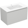 Mexen Rivel bathroom cabinet 80 cm with Otis washbasin, 1 drawer, fluted, gray matte/white matte - 91A20-08047-1-BF62-W18M01