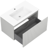 Mexen Rivel bathroom cabinet 80 cm with Otis sink, 1 drawer, grooved, gray matte/white matte - 91A20-08047-1-BF62-W18M01