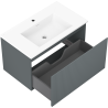 Mexen Rivel bathroom cabinet 80 cm with Otis sink, 1 drawer, grooved, graphite matt/white matt - 91A20-08047-1-BF66-W18M01