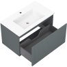 Mexen Rivel bathroom cabinet 80 cm with sink Otis, 1 drawer, grooved, graphite matt/white matt - 91A20-08047-1-BF66-W18M01