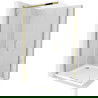 Mexen Omega extendable shower cubicle 100 x 100 cm, Transparent, Gold + shower tray Flat - 825-100-100-50-00-4010