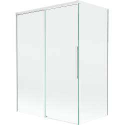 Mexen Rox 2-wing sliding bath screen 120 + 70 x 150 cm, transparent, white - 8C9-120-070-20-00
