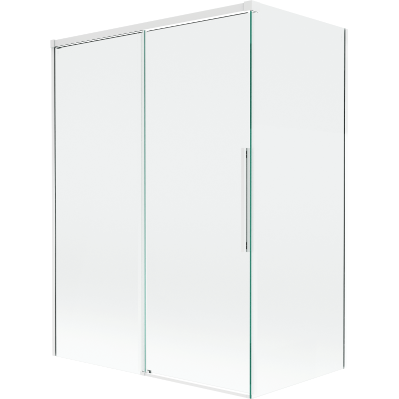 Mexen Rox 2-wing sliding bath screen 120 + 70 x 150 cm, transparent, white - 8C9-120-070-20-00