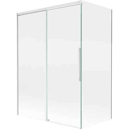 Mexen Rox 2-wing sliding bath screen 120 + 70 x 150 cm, transparent, white - 8C9-120-070-20-00