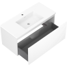 Mexen Rivel 100 cm Bathroom Cabinet with Sink Otis, 1 Drawer, Fluted, Matte White - 91A20-10047-1-BF01-W18M01