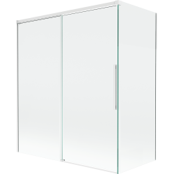 Mexen Rox 2-panel sliding bath screen 140 + 70 x 150 cm, transparent, white - 8C9-140-070-20-00