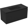 Mexen Rivel 100 cm bathroom cabinet with Otis sink, 1 drawer, fluted, matte black - 91A20-10047-1-BF71-W18M71