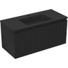 Mexen Rivel bathroom cabinet 100 cm with Otis sink, 1 drawer, fluted, black matte - 91A20-10047-1-BF71-W18M71