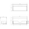 Mexen Rivel 100 cm bathroom cabinet with Otis sink, 1 drawer, fluted, matte black - 91A20-10047-1-BF71-W18M71