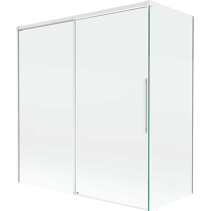 Mexen Rox 2-panel retractable shower screen 150 + 70 x 150 cm, transparent, white - 8C9-150-070-20-00