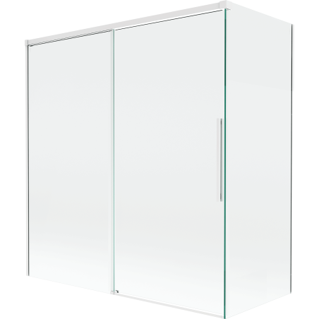 Mexen Rox 2-panel retractable shower screen 150 + 70 x 150 cm, transparent, white - 8C9-150-070-20-00