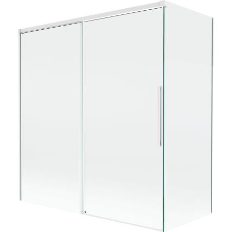 Mexen Rox 2-panel sliding shower screen 150 + 70 x 150 cm, transparent, white - 8C9-150-070-20-00