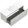 Mexen Rivel bathroom cabinet 120 cm with sink Otis, 1 drawer, grooved, gray matte/white matte - 91A20-12047-1-BF62-W18M01