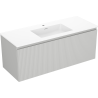 Mexen Rivel bathroom cabinet 120 cm with sink Otis, 1 drawer, grooved, gray matte/white matte - 91A20-12047-1-BF62-W18M01