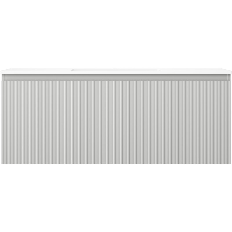 Mexen Rivel bathroom cabinet 120 cm with sink Otis, 1 drawer, grooved, gray matte/white matte - 91A20-12047-1-BF62-W18M01