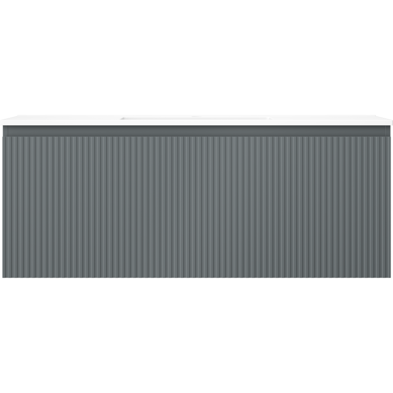 Mexen Rivel bathroom cabinet 120 cm with sink Otis, 1 drawer, fluted, graphite matte/white matte - 91A20-12047-1-BF66-W18M0