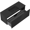 Mexen Rivel bathroom cabinet 120 cm with Otis washbasin, 1 drawer, grooved, black matte - 91A20-12047-1-BF71-W18M71
