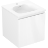 Mexen Rivel bathroom cabinet 45 cm with Vela washbasin, 1 drawer, grooved, white matte - 91A20-04547-1-BF01-W23M01