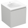 Mexen Rivel bathroom cabinet 45 cm with Vela sink, 1 drawer, fluted, gray matte/white matte - 91A20-04547-1-BF62-W23M01