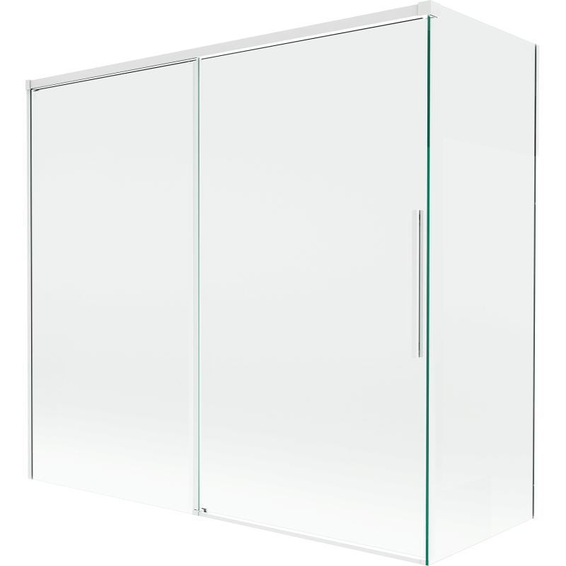 Mexen Rox 2-panel sliding bath screen 170 + 75 x 150 cm, transparent, white - 8C9-170-075-20-00