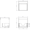 Mexen Rivel bathroom cabinet 45 cm with Vela sink, 1 drawer, grooved, matte black - 91A20-04547-1-BF71-W23M71